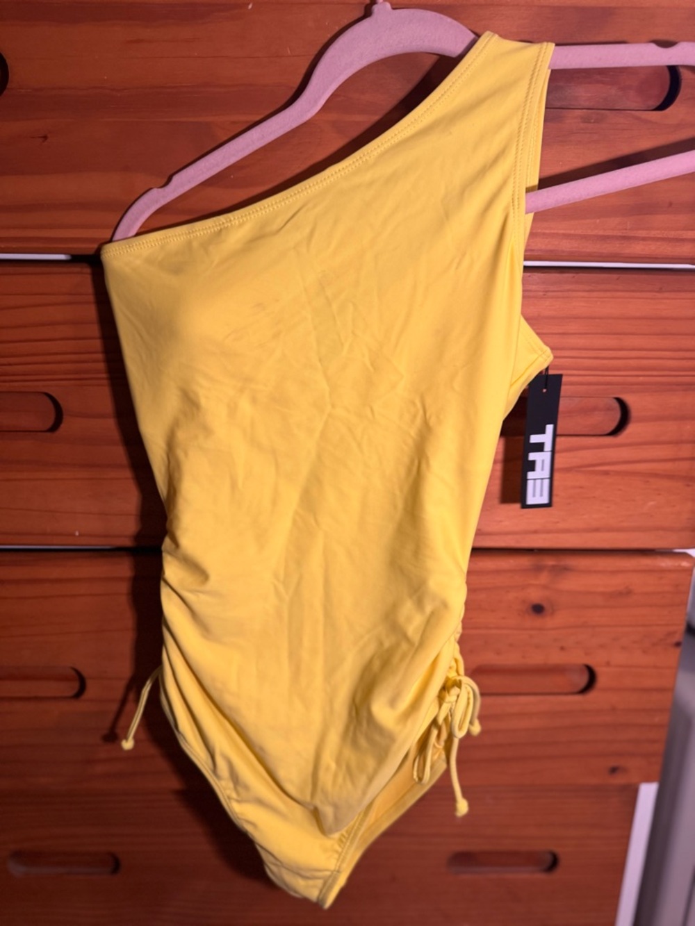 TA3 One-Shoulder Yellow Women's bathing suit